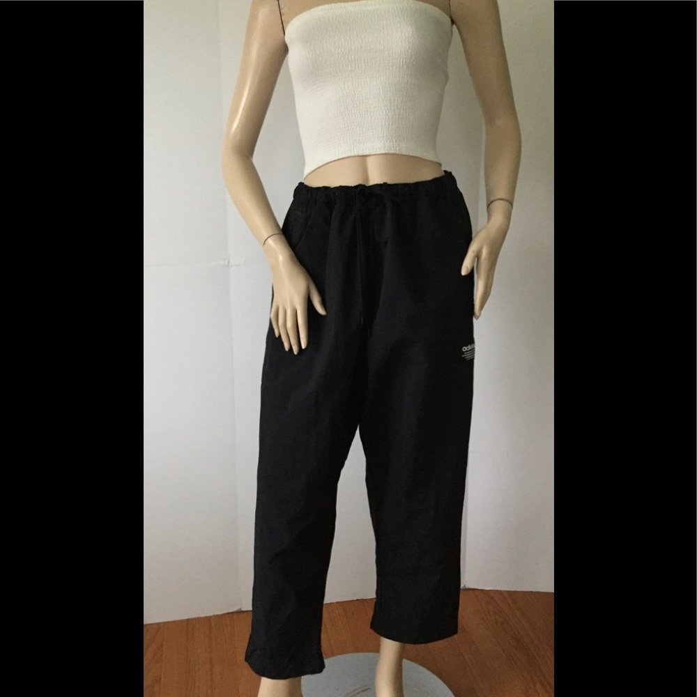 Adidas Sz. L cropped drawstring Cinch waist Pants